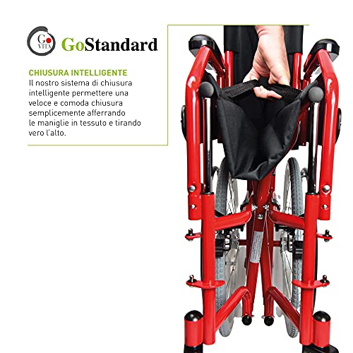 GOVITA Carrozzina Pieghevole Per Passaggi Stretti, Ideale Per I Passaggi In Ascensore_Gostreet Slim 40 Cm   Telaio Doppia Crociera In Acciaio Sedia A Rotelle Pieghevole Slim : Amazon.it: Salute e cura della persona