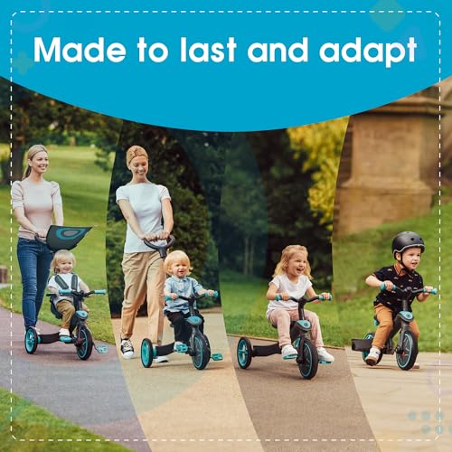 Globber   EXPLORER TRIKE 4in1   Triciclo & balance bike tutto in uno per bambini da 10m   a 5 anni   , Verde acqua : Giochi e giocattoli