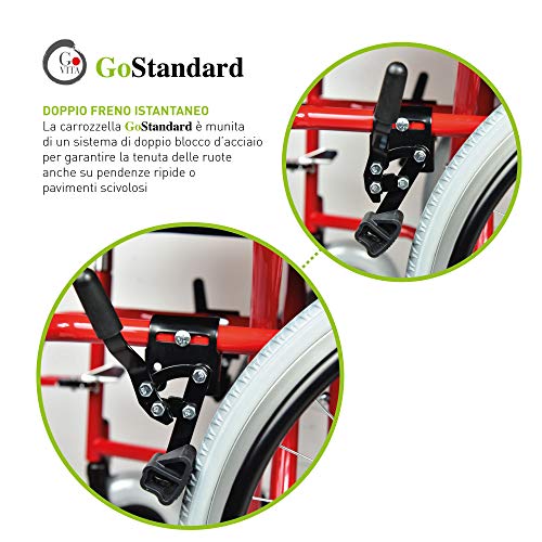 GOVITA Carrozzina Pieghevole Per Passaggi Stretti, Ideale Per I Passaggi In Ascensore_Gostreet Slim 40 Cm   Telaio Doppia Crociera In Acciaio Sedia A Rotelle Pieghevole Slim : Amazon.it: Salute e cura della persona