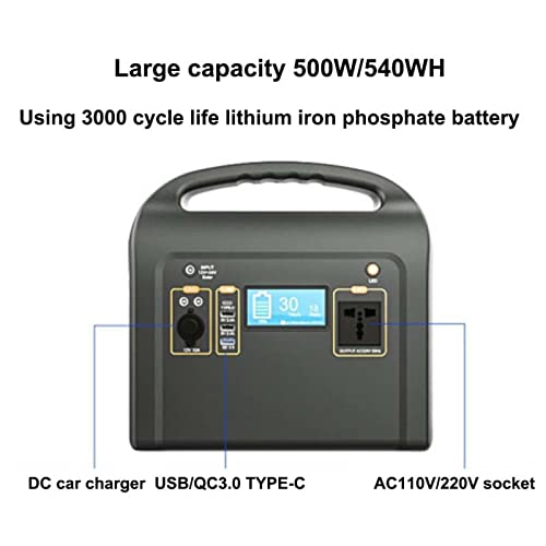 Centrale elettrica Portatile 540Wh,Backup Batteria al Litio,Generatore Solare 500W/110V 230V AC Uscita,per Viaggi all'aperto, Campeggio, Emergenza, casa, Camper : Amazon.it: Giardino e giardinaggio
