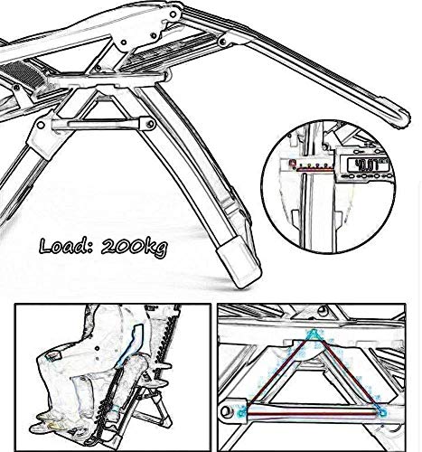 Sedia a dondolo da giardino con cuscini grigi, per spiaggia, campeggio, patio, sdraio reclinabile : Amazon.it: Giardino e giardinaggio
