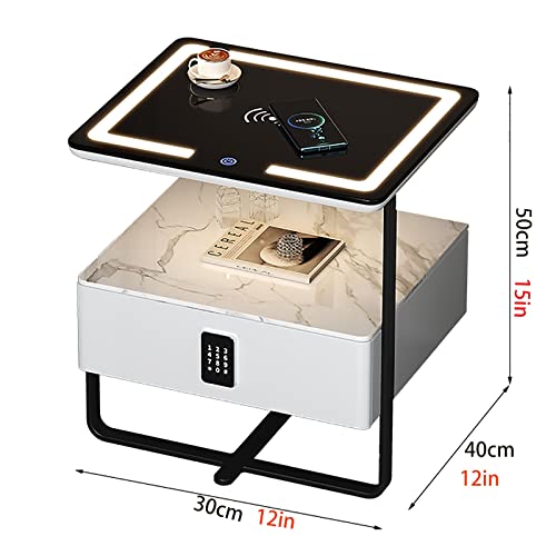 Comodino con Stazione di Ricarica Comodino con Prese E Porte USB Ricarica Wireless Intelligente con Luce Tattile A LED con Cassetti E Barra Luminosa Tavolo in Vetro Temperato (Color : Orange, Size : Amazon.it: Casa e cucina