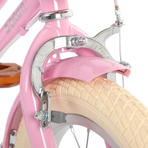 STITCH MANCHI Bicicletta per bambini da 12 pollici con cestino e stabilizzatore, bicicletta per bambine da 3 4 anni, rosa… : Sport e tempo libero
