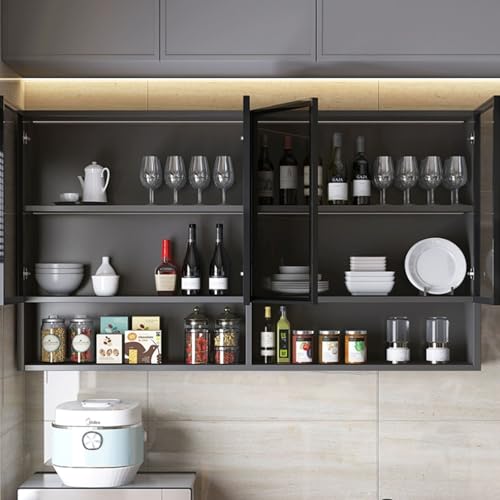 Innovativo armadietto portaoggetti da parete in vetro per bagno e cucina in legno massello balcone armadio nizer con ripiani regolabili 160 x 28 cm. : Amazon.it: Casa e cucina