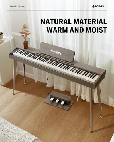 Donner DDP 60 Pianoforte digitale a 88 tasti per principianti, tastiera elettrica con tasti sensibili alla velocità, 128 voci, 83 ritmi, 8 effetti di riverbero, 5 curve di intensità, grigio : Amazon.it: Strumenti Musicali