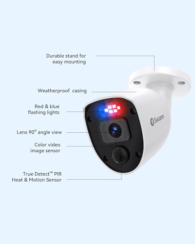 Swann   Sistema di telecamere di sicurezza DVR per la casa con disco rigido da 1 TB, fotocamera a 8 canali, video 1080p, CCTV di sorveglianza con cavo per interni o esterni, visione notturna : Elettronica