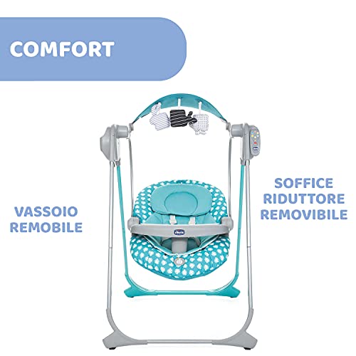Chicco Polly Swing Up Altalena Elettrica Neonato da 0 Mesi a 9 Kg, Sdraietta Regolabile e Dondolo Automatico, con Vibrazione, Giochi Pendenti, Musiche e Telecomando, Chiusura Compatta, Azzurro : Amazon.it: Giochi e giocattoli