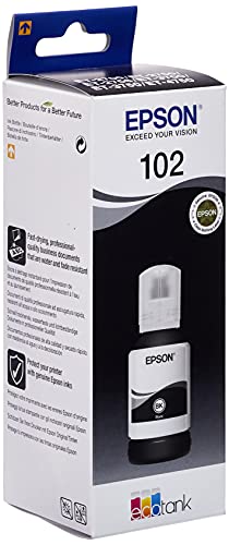 Epson EcoTank ET 4850 stampante A4 USB, Wi Fi, Wi Fi Direct, Ethernet, display LCD 6,1 cm, ADF, serbatoi flaconi alta capacità, Smart Panel, fronte/retro, Nero & C13T03R140 Serie 102 EcoTank : Informatica