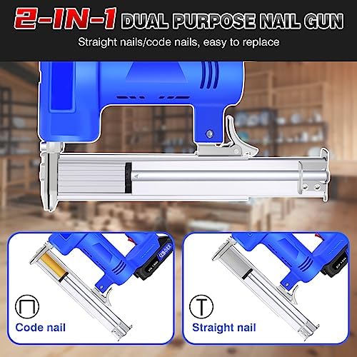 SONLED Chiodatrice per Chiodi Senza Fili da 21 V con Batteria, Caricabatterie e 1000 graffette/Chiodi, chiodatrice elettrica 2 in 1 per tappezzeria, Scherma, falegnameria e falegnameria : Amazon.it: Fai da te