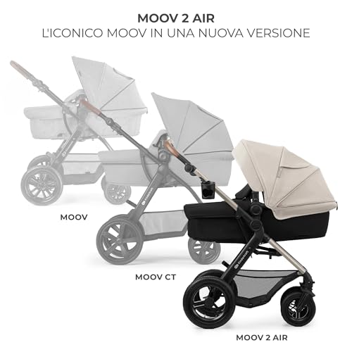 Kinderkraft MOOV2 Trio passeggino neonati 3 in 1 fino 26 kg, con Ovetto I SIZE 40 75 cm, Carrozzina reversibile fronte mamma e strada, Schienale regolabile, Ruote gonfiabili, Grigio : Amazon.it: Prima infanzia
