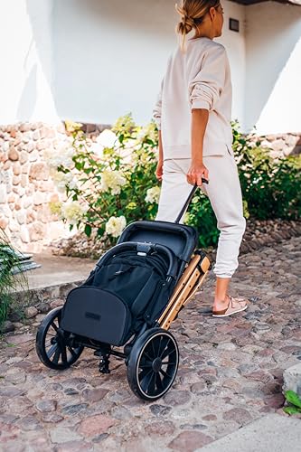 Passeggino MoMi ESTELLE DAKAR a partire da 6 mesi (fino a 22 kg), pieghevole con cintura di sicurezza a 5 punti, cestino porta spesa e funzione di apertura, manico telescopico per il traino : MoMi: Prima infanzia