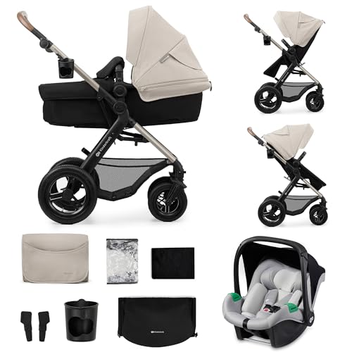 Kinderkraft MOOV2 Trio passeggino neonati 3 in 1 fino 26 kg, con Ovetto I SIZE 40 75 cm, Carrozzina reversibile fronte mamma e strada, Schienale regolabile, Ruote gonfiabili, Grigio : Amazon.it: Prima infanzia
