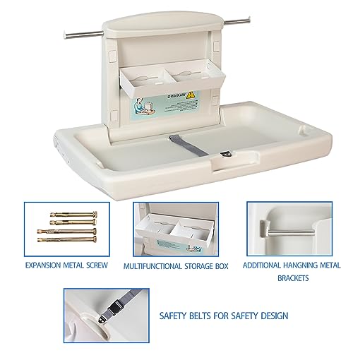 Concise Home Fasciatoio per Bambini,Fasciatoio pensile per uso Domestico e Commerciale,con Cintura di Sicurezza e vano Portaoggetti,Pieghevole per risparmiare spazio,Sicuro e Stabile (Bianco) : Amazon.it: Prima infanzia