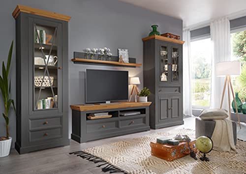 Woodroom Oslo   Armadietto per vetrina, in legno, grigio, 109 x 214 x 42 cm : Amazon.it: Casa e cucina