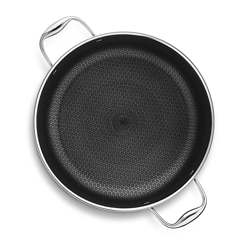 HexClad Pentola ibrida antiaderente da 10 litri con coperchio in vetro temperato, lavabile in lavastoviglie, adatta a induzione, compatibile con tutti i piani cottura : Amazon.it: Casa e cucina