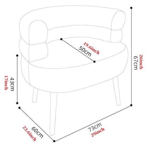Sedia in Accento Bianca, Sedia a Botte Moderna, Sedia da toeletta con Gamba Nera, Poltrona Accogliente Poltrona pigra Sedia da Lettura per Soggiorno Sala Trucco Camera da Letto Lettura, senz : Amazon.it: Casa e cucina