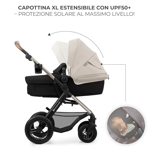 Kinderkraft MOOV2 Trio passeggino neonati 3 in 1 fino 26 kg, con Ovetto I SIZE 40 75 cm, Carrozzina reversibile fronte mamma e strada, Schienale regolabile, Ruote gonfiabili, Grigio : Amazon.it: Prima infanzia