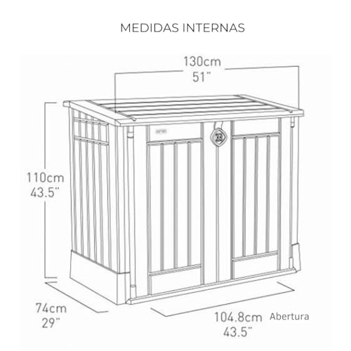 Keter Porta Attrezzi da Esterno Store It Out Midi, Ideale per il Giardino, Beige/Marrone, 132x71,5x113,5H cm, 880 L : Amazon.it: Giardino e giardinaggio