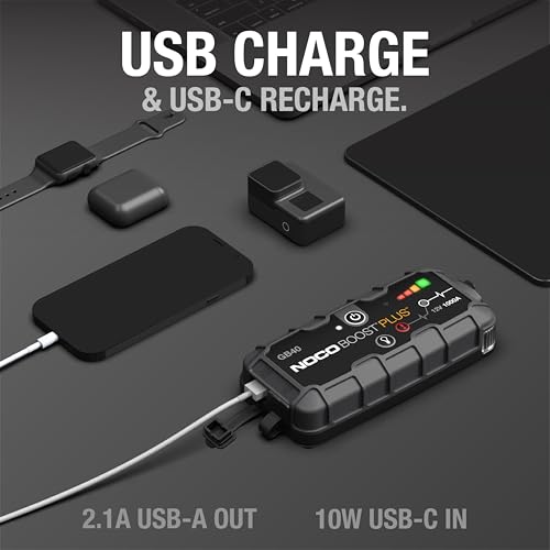 NOCO Boost GB40: Avviatore di Emergenza al Litio UltraSafe da 1000A 12V per Veicoli con Motori a Benzina fino a 6,0 Litri e Diesel fino a 3,0 Litri : Amazon.it: Auto e Moto