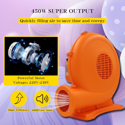 SAYOK Ventilatore gonfiabile per Bounce House Air Blower Fan Commercial per Bounce House Bouncy Castle e Jump Slides (450, Watts) : Amazon.it: Giochi e giocattoli