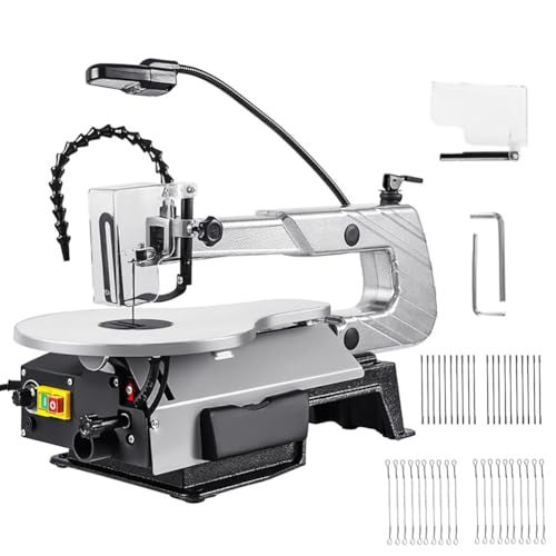 Sega da traforo, Macchina da Taglio per Legno da 16 Pollici e 150 W con Copertura Protettiva, 20 Lame per Sega Piatta, 20 Lame per Sega multisfaccettate, velocità 400 1600 Giri/min, Regolabile 0 45° : Amazon.it: Fai da te