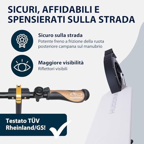 HUDORA Monopattino BigWheel Style 230   Monopattino in alluminio resistente con pedana grande   Monopattino pieghevole regolabile in altezza per carico fino a 120kg   Per ragazzi e adulti : Amazon.it: Sport e tempo libero