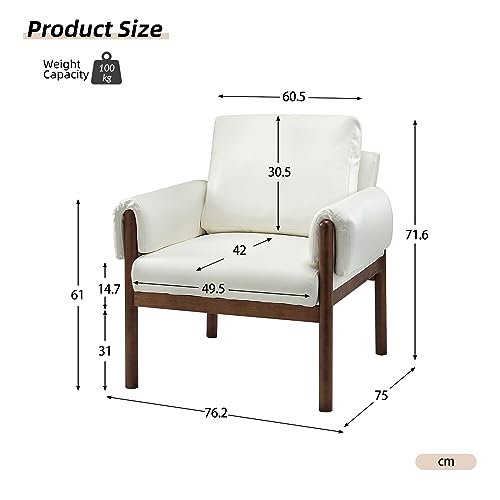 HULALA HOME Sedia da Lettura Sedia Laterale Moderna Rimovibile Cuscini per Schienale e Braccioli Imbottiti Extra Spessi Divani Sedie Gambe in Legno Massello per Soggiorno Camera da Letto Bianco : Amazon.it: Casa e cucina