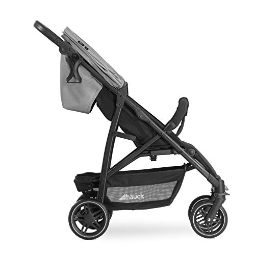 hauck Passeggino Rapid 4R Plus   Passeggino Leggero 25 kg Portata   Passeggino Pieghevole Veloce con Cappotta XL UPF 50     Passeggino Compatto, Reclinabile con Portabibite   Grande Cesto   Grigio : Prima infanzia