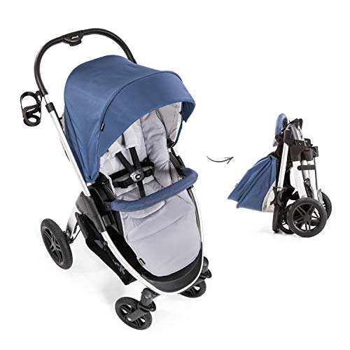 Hauck Passeggino con Copri Gambe Saturn R All Terrain, 25 kg Portata, Reversibile, Regolabile in Altezza, Pieghevole Compatto, Porta Bibite, Compatibile con Navicella e Ovetto Separato, Blu : Prima infanzia