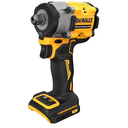 DeWalt DCF922N XJ Avvitatore ad Impulsi a Batteria, 18 V, Presa Quadrata Esterna con Bloccaggio a Sfera, Coppia di Serraggio di 406 Nm, Coppia di Rilascio di 610 Nm, Include Gancio per Cintura : Fai da te