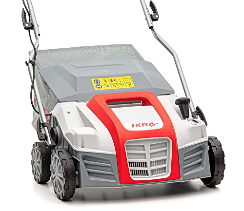 IKRA 80201020 scarificatore arieggiatore Elettrico IEVL 1840, Cesto di Raccolta 55l, Larghezza 40cm, profondità di Lavoro Regolabile, 1800 W, 230 V, Griggio/Rosso : Amazon.it: Giardino e giardinaggio