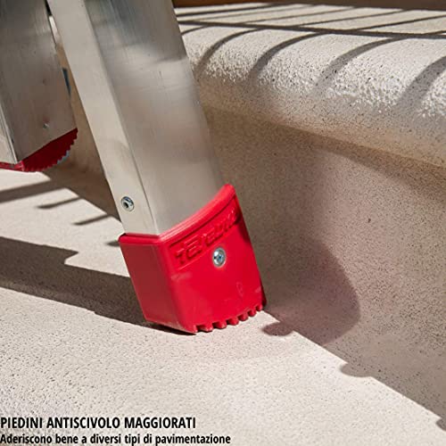 SUPER TELES   Scala telescopica professionale in alluminio (5   5 gradini) con bracciolo e stabilizzatori : Amazon.it: Fai da te