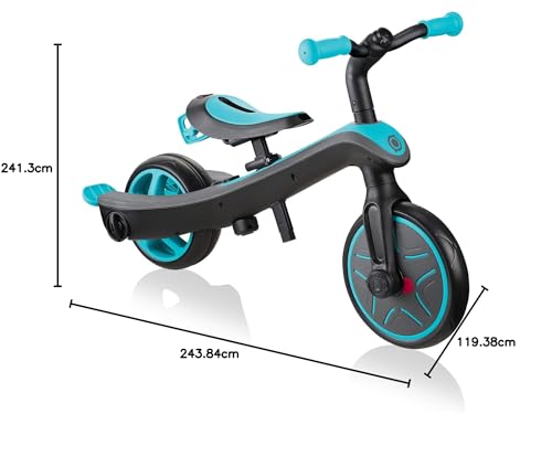 Globber   EXPLORER TRIKE 4in1   Triciclo & balance bike tutto in uno per bambini da 10m   a 5 anni   , Verde acqua : Giochi e giocattoli