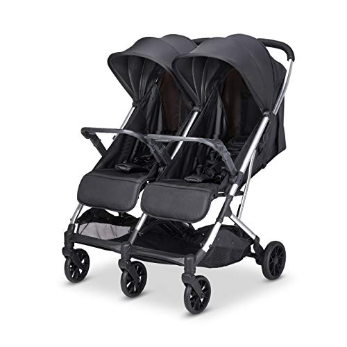 Babify Twin Air Passeggino gemellare, leggero e compatto, omologato fino a 22 kg, passeggino doppio Soft Grey : Prima infanzia