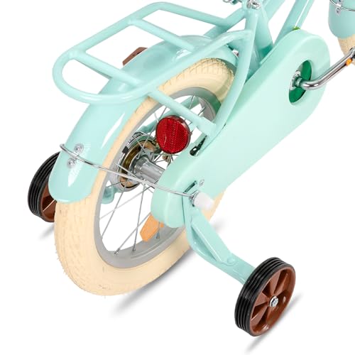 STITCH MANCHI Bicicletta per bambini da 16 pollici con cestino e stabilizzatori per bambini e bambine di 4 5 6 7 anni, verde menta… : Sport e tempo libero
