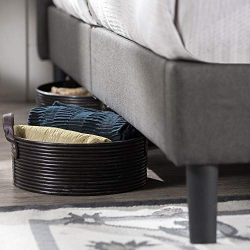 Zinus Lottie Letto 80x190 cm   Struttura letto 35 cm di altezza   Struttura letto imbottita con supporto a doghe in legno   Grigio : Casa e cucina