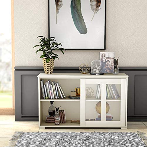 COSTWAY Credenza in legno, bianco crema, 107 x 33 x 62,5 cm : Amazon.it: Casa e cucina