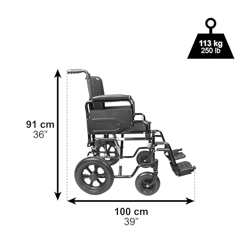 PEPE   Sedia a Rotelle Pieghevole (Robusta Struttura in Acciaio), Sedia a Rotelle Trasporto Anziani, Sedia a Rotelle da Transito Acciaio, Sedia a Rotelle Disabili, Sedia a Rotelle Richiudibile : Amazon.it: Salute e cura della persona