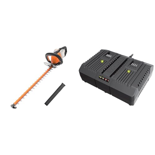 Worx WG284E.9 Tagliasiepi Tosasiepi Elettrico da Giardino a Batteria 40V, Diametro Taglio 27 mm   Solo Corpo macchina & WA3883 caricatore 20V doppio rapido da 2Ah   2Ah  100W : Amazon.it: Giardino e giardinaggio
