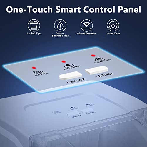 KUMIO Macchina per il ghiaccio da banco, 9 proiettili di ghiaccio pronto in 6 8 minuti, 12 kg/24 ore, macchina per il ghiaccio silenziosa portatile autopulente con paletta e cestello, bianco : Amazon.it: Casa e cucina