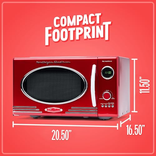 Nostalgia Microonde Retro da Banco Potenza 800 Watt 25,4L 12 Impostazioni di Cottura Preimpostate Orologio Digitale Elettrodomestici Cucina Rosso : Amazon.it: Casa e cucina
