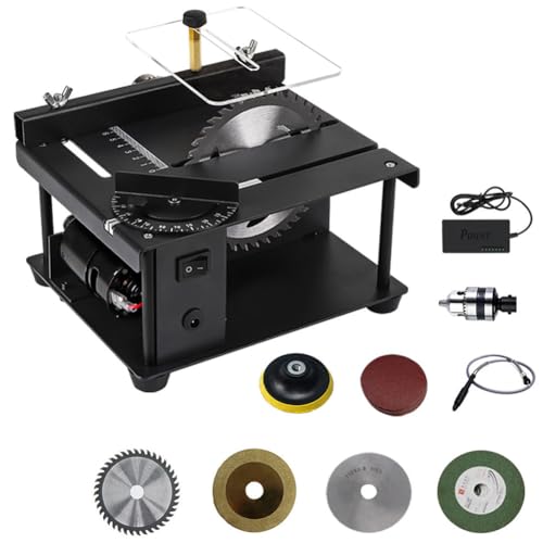 Mini Sega da Tavolo, Sega da banco Piccola per Lavorazione del Legno da 200 W, Regolazione della velocità, Angolo Regolabile 0~45°, profondità di Taglio 35 mm, per Lavorazione del Legno Fai da Te : Amazon.it: Fai da te