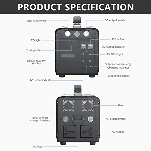 TIM LI Generatore da Esterno da 1000 W Centrale Elettrica ups Portatile/Inverter di Alimentazione con Illuminazione di Emergenza, Presa da 220 V CA 2 DC 4 USB Batteria di Backup da Campeggio : Amazon.it: Giardino e giardinaggio