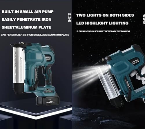 Pistola per unghie senza fili con batteria da 2,0 Ah e caricabatterie, 18 GA 2 in 1, chiodatrice/cucitrice per tappezzeria, miglioramento della casa e lavorazione del legno : Amazon.it: Fai da te