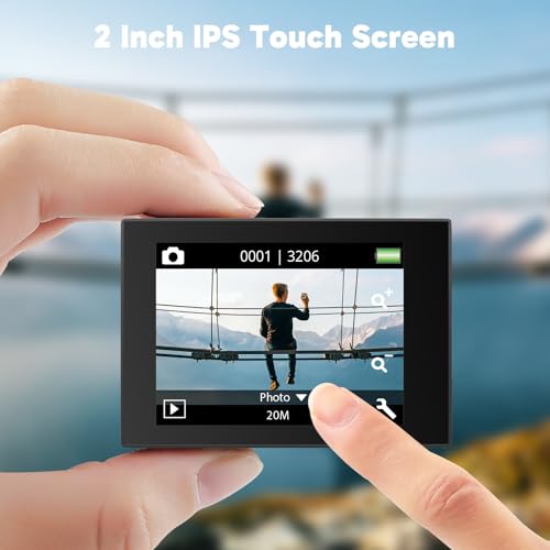 AKASO EK7000 Pro   Fotocamera sportiva 4K con scheda MicroSDXC 128 GB, 20 MP WiFi Action Camera Sportiva con Touch Screen EIS Stabilizzatore, Telecomando, 170° Angolo Regolabile, Impermeabile 40 M e 2 : Elettronica