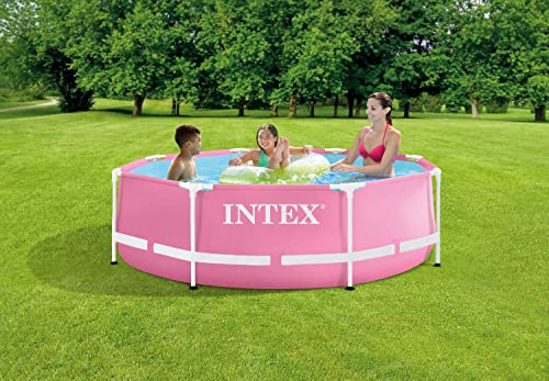 Intex 2.44m x 76cm Pink Metal Frame Pool Set, Set up Size: 2.44m x 76cm (28292NP) : Giardino e giardinaggio