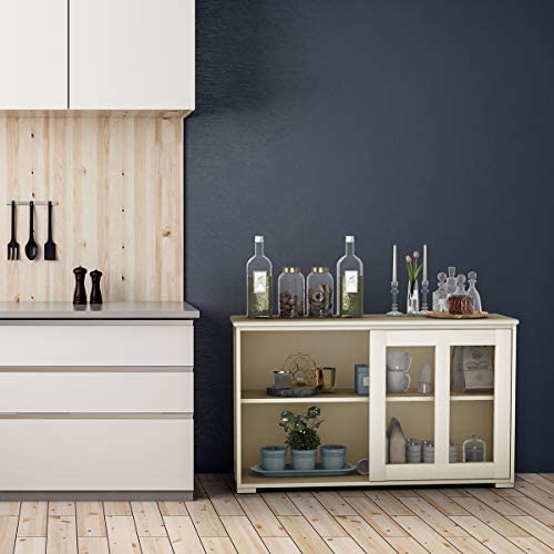 COSTWAY Credenza in legno, bianco crema, 107 x 33 x 62,5 cm : Amazon.it: Casa e cucina