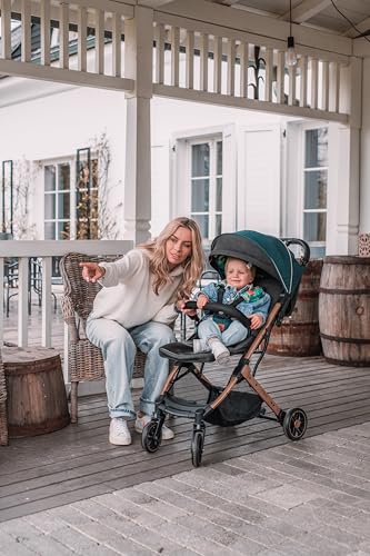 Momi Passeggino MoMi ESTELLE a partire da 6 mesi (fino a 15 kg), pieghevole con cintura di sicurezza a 5 punti, cestino porta spesa e funzione di apertura, manico telescopico per il traino : Amazon.it: Prima infanzia