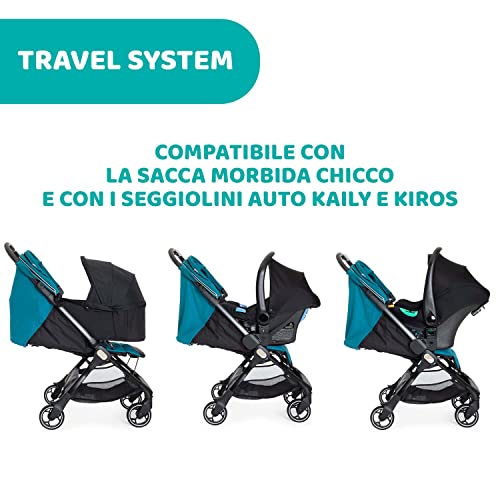 Chicco We Passeggino Leggero E Compatto Da 0 M A 22 Kg, Reclinabile, Misura Bagaglio a mano, Da portare in aereo, Passeggino da Viaggio, Chiusura Facile ad Una Mano, Capotte E Parapioggia, Azzurro : Prima infanzia