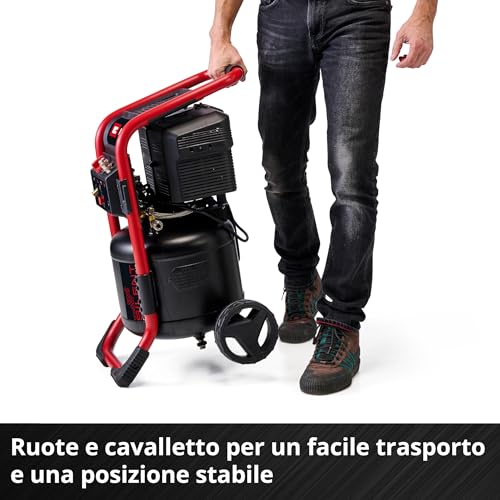 Einhell Compressore TE AC 240/24 Silent (1500 W, max. 10 bar, serbatoio da 24 l, potenza di aspirazione 240 l/min, compressore silenziato da 70 dB, 2 manometri, riduttore di pressione) : Amazon.it: Fai da te